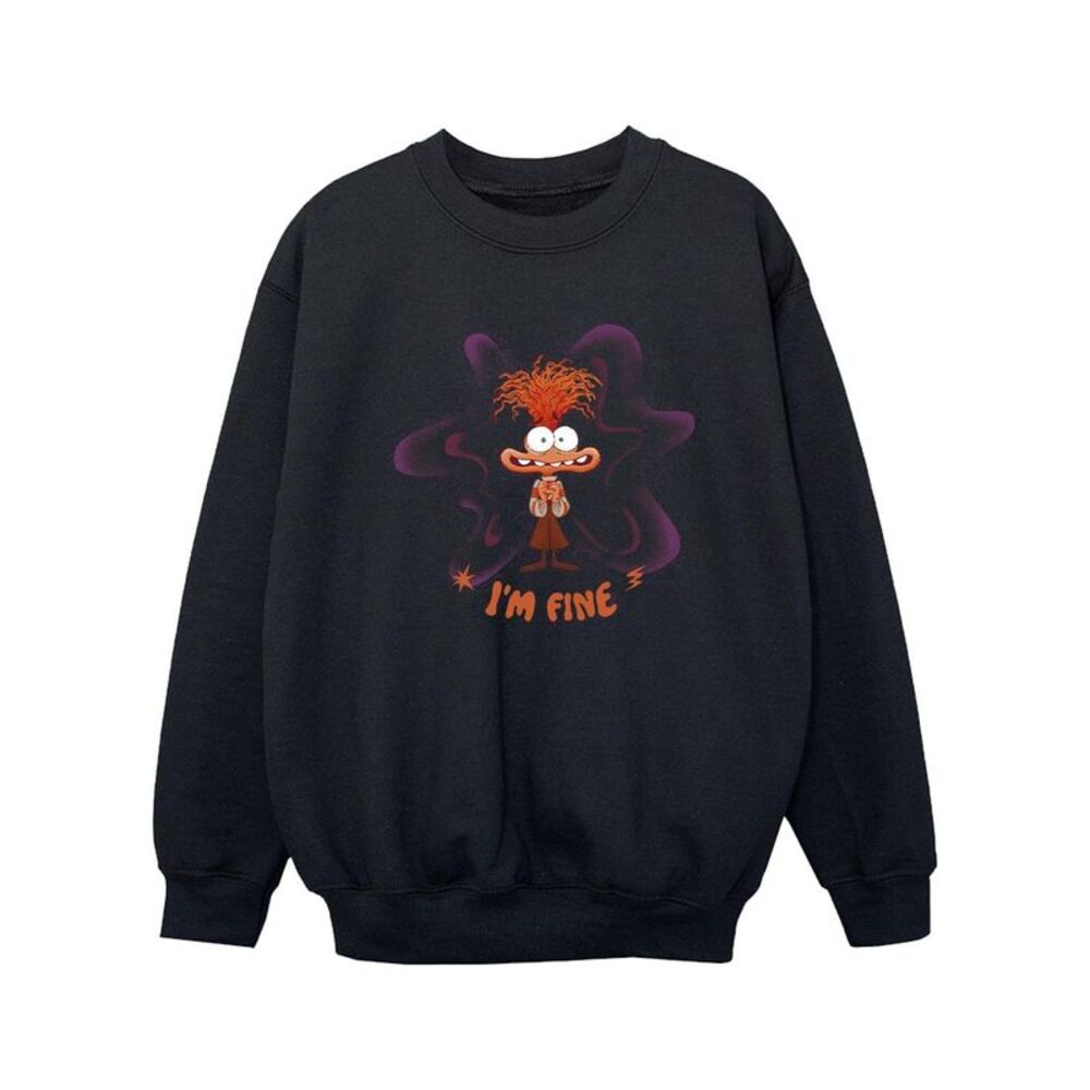 Inside Out 2 Girls I�'m Fine Sweatshirt / Black